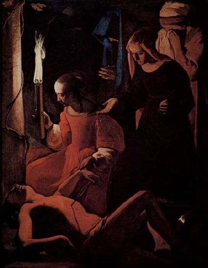 Georges de La Tour St Sebastian tended by St Irene oil painting picture